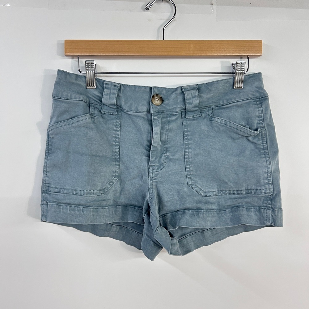 BKE Low Rise Shorts Womens 27 Blue Modal Stretch Patch Pocket Y2K Mallcore